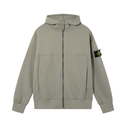 Sudadera Stone Island - Oliva con Cremallera