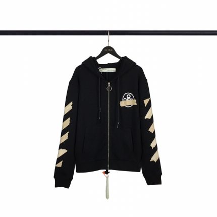 Sudadera Off-White - Negra con Cremallera